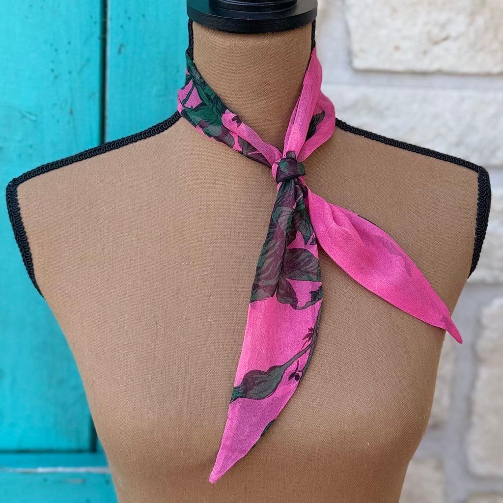 Pink Tropical Palm Twilly Wild Rag