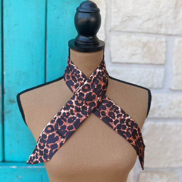 Rust Leopard Print Twilly Wild Rag