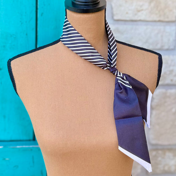 Navy & White Stripe Twilly Wild Rag