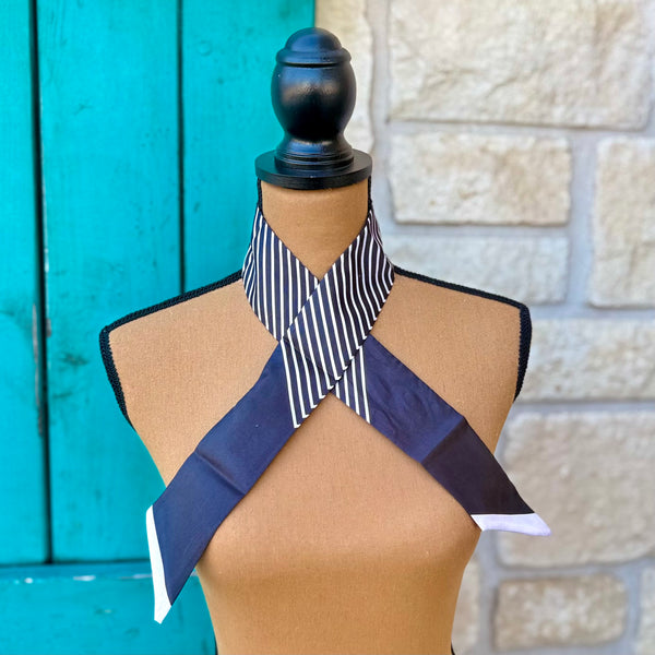 Navy & White Stripe Twilly Wild Rag