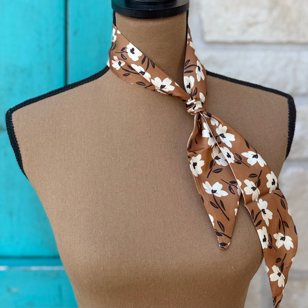 Brown & Cream Floral Wild Rag