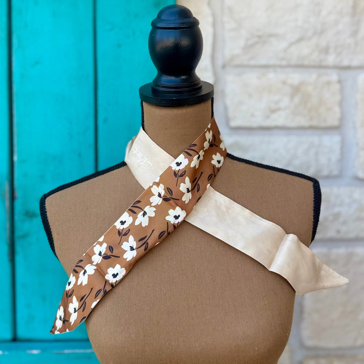 Brown & Cream Floral Wild Rag