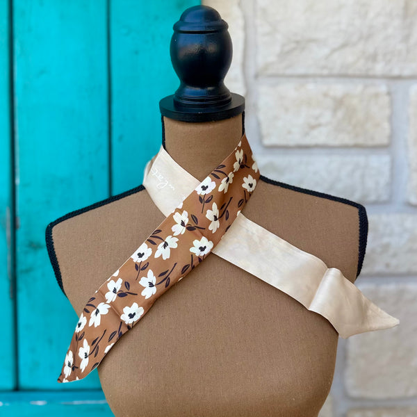 Brown & Cream Floral Wild Rag