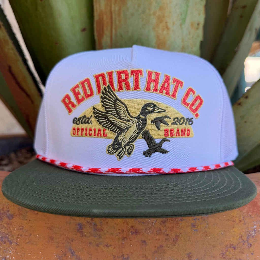 Men's Red Dirt White & Olive Duck Cap