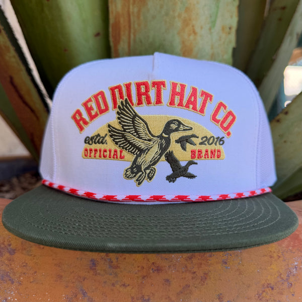 Men's Red Dirt White & Olive Duck Cap