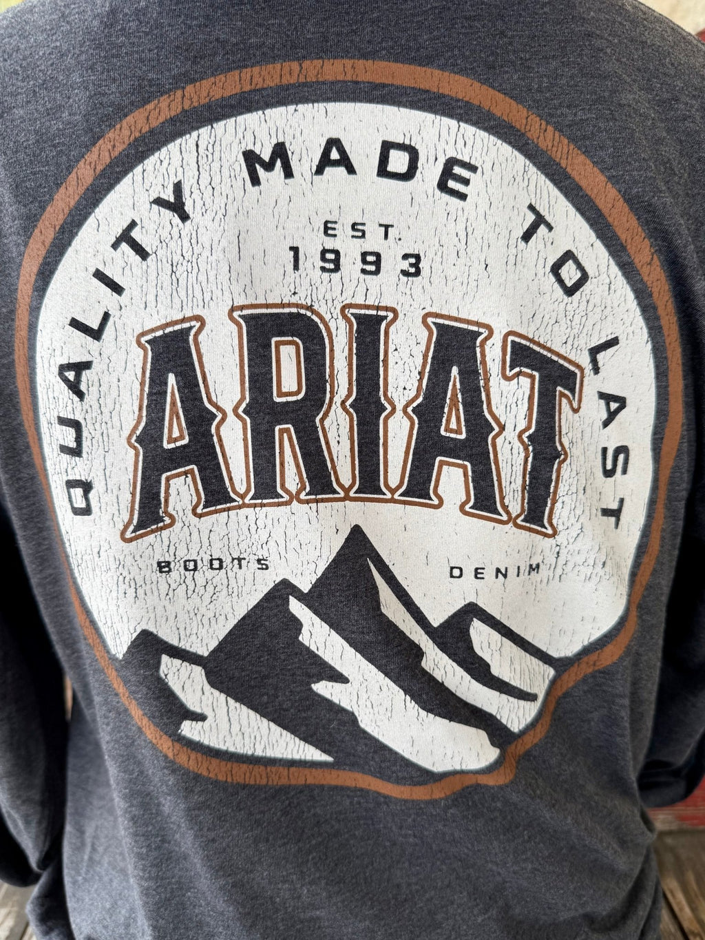 Men's Ariat Long Sleeve Logo Mountain T-Shirt