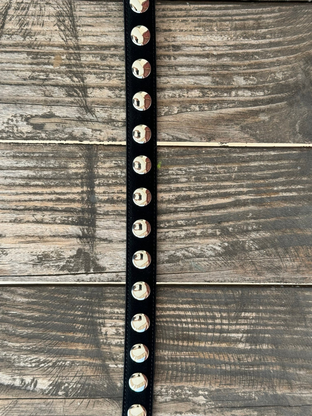 Ladies Black Studded Skinny Belt