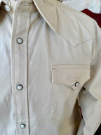 Men's Panhandle Slim Beige Pearl Snap Long Sleeve Shirt