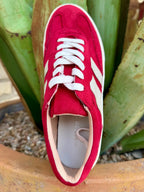 Women's Madden Girl Livvyy Red Suede Platform Sneaker