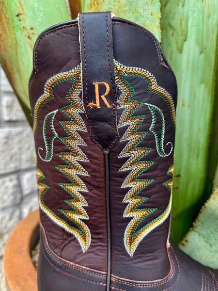 Men's Full-Grain Leather Square Toe Roper Boot