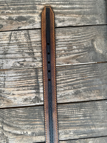 Men's Scallop Tooled Leather Belt