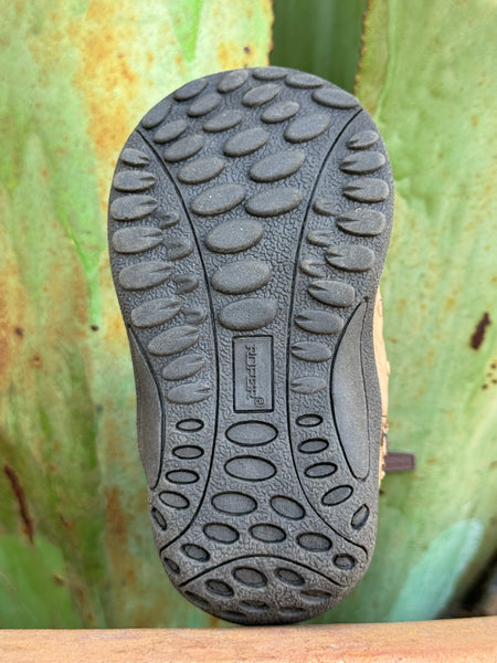 Introduce your baby to upscale Western wear with this charming Infant Baby Roper Boot! Made from leather with a stylish tan ostrich texture, this boot offers a luxurious look for tiny feet. Designed for ease and comfort, it features a handy side zipper for quick changes. The durable rubber sole provides excellent traction and flexibility for little explorers on the move.  Infant Roper Boot - 91612243500 - Available at BLAIR'S Western Wear located in Marble Falls TX 