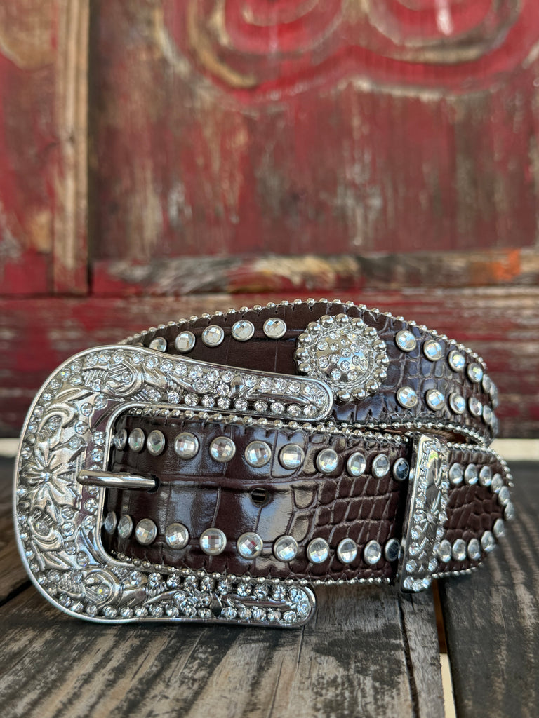 Kid's Bling Belt with Crocodile Print - N4426002 - Blair's Western Wear Marble Falls, TX 