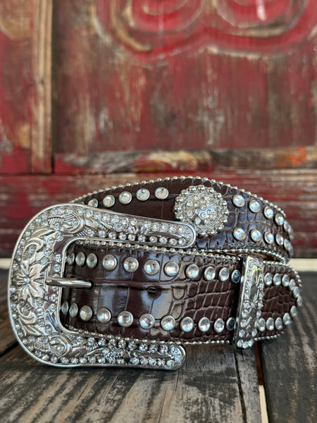 Kid's Bling Belt with Crocodile Print - N4426002 - Blair's Western Wear Marble Falls, TX 