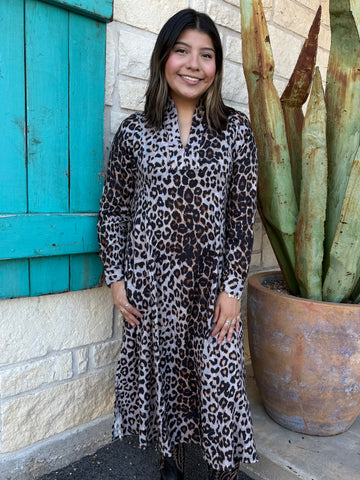 This Ivy Jane Leopard Gauze Dress blends lightweight comfort with bold, effortless style. Its flowy silhouette, v-notch neckline, and breezy gauze fabric make it an easy statement piece for any day. Perfect for adding a little wild charm to your wardrobe. Available at BLAIR'S Western Wear located in Marble Falls,TX. 
