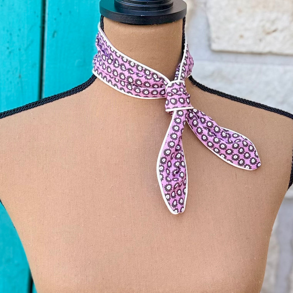 Lilac Floral Print Mini Twilly Wild Rag