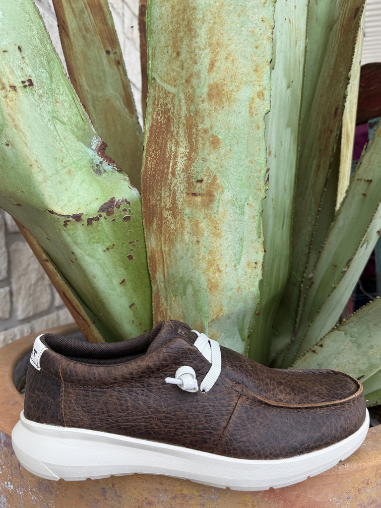 Men's brown Ariat Hilo Tie casual shoe in the Elephant design — Blair's Western Wear Marble Falls TX