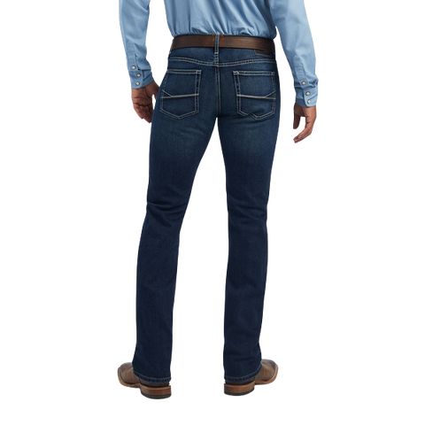 Men's dark blue slim straight denim jean — Blair's Western Wear Marble Falls TX