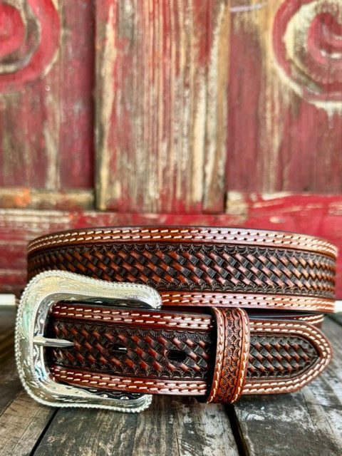 Men's Basketweave Leather Belt - 1006CC | Blair's Western Wear 34 Men's Basketweave Leather Belt - 1006CC | Blair's Western Wear 34