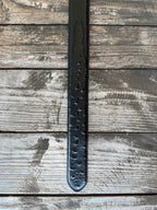 Men's Black Ostrich Print Leather Belt