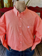 Men's Geometric Print Button-Down Long Sleeve Shirt