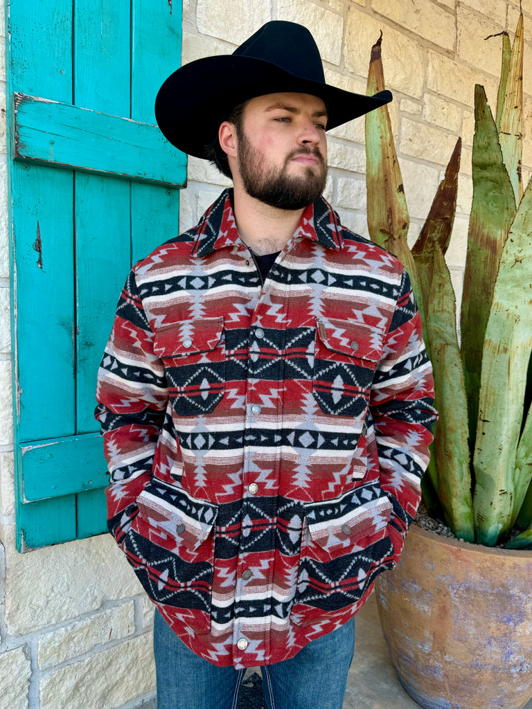 Men's CINCH Red Frontier Coat Aztec MWJ1572004 Blairs Western