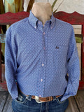 Men's Geometric Medallion Print Button-Down Long Sleeve Shirt