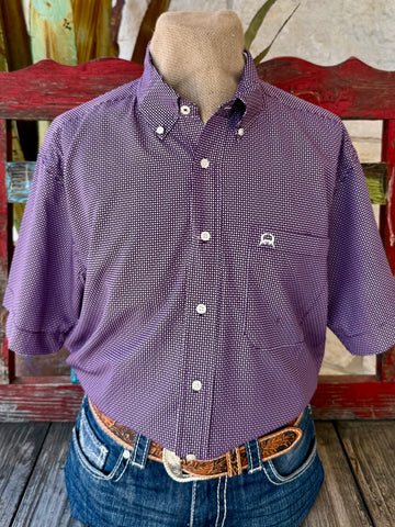 Men's Geometric Print Short Sleeve Shirt