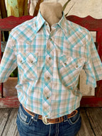 Men's Plaid Snap Short Sleeve Western Shirt