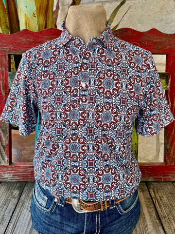 Men's Print Pullover Short Sleeve Shirt