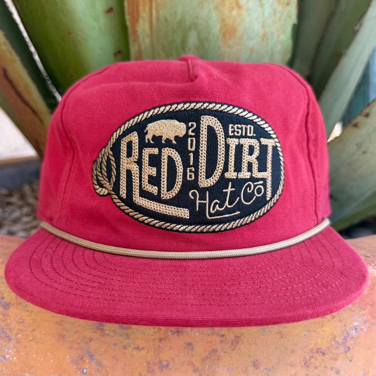 Men's Red Dirt Red with Rope Logo Cap