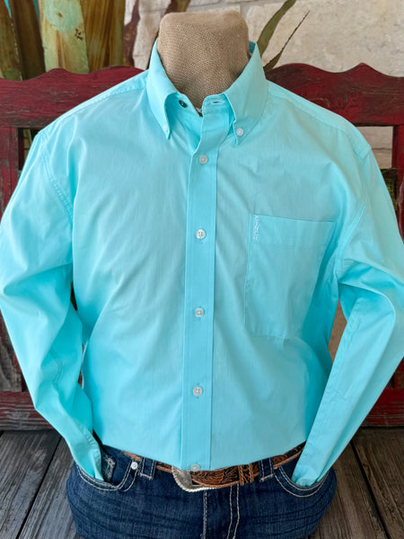 Men's Solid Button-Down Long Sleeve Shirt