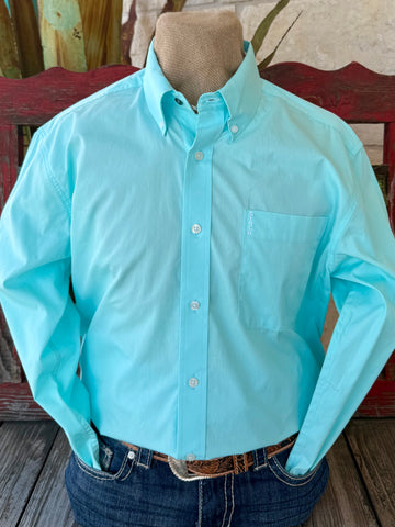 Men's Solid Button-Down Long Sleeve Shirt