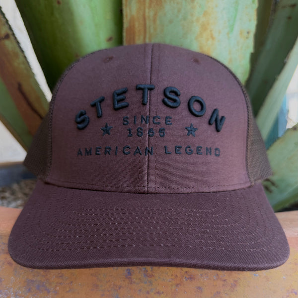 Men's Stetson Brown Embroidered Logo Cap