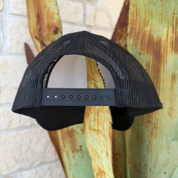Men's Stetson Caramel & Black Logo Leather Patch Cap