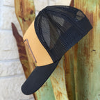 Men's Stetson Caramel & Black Logo Leather Patch Cap