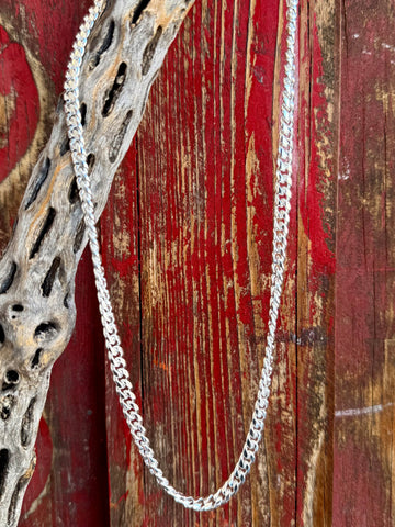 Montana Silversmiths silver link chain necklace in silver, crafted with a tightly interlocked polished chain, with flexible construction for comfortable all-day wear - NC6437. Available at Blair's Western Wear, Marble Falls, TX.