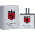 Men's Lane Frost Legendary 3.4 fl oz silver chrome cologne bottle with red bull rider shield logo and matching chrome gift box — Blair's Western Wear Marble Falls TX

