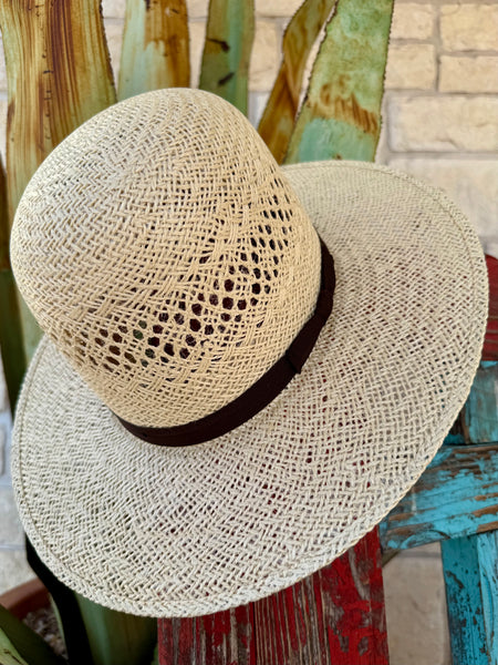 Open Crown 3.5 Brim Jute Straw Hat