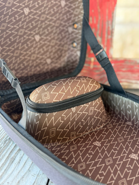 Keep your hats road-ready with the Red Dirt Company Cap Carrier. Designed in a bold green camo pattern, this durable case holds up to 4 caps and includes a built-in sunglasses compartment for easy, organized travel. Perfect for keeping your gear protected wherever the day takes you. Available at BLAIR'S Western Wear located in Marble Falls TX. 