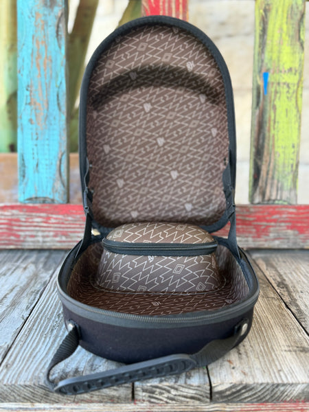 Keep your hats road-ready with the Red Dirt Company Cap Carrier. Designed in a bold green camo pattern, this durable case holds up to 4 caps and includes a built-in sunglasses compartment for easy, organized travel. Perfect for keeping your gear protected wherever the day takes you. Available at BLAIR'S Western Wear located in Marble Falls TX. 