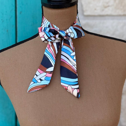 Retro Swirl Print Mini Twilly Wild Rag