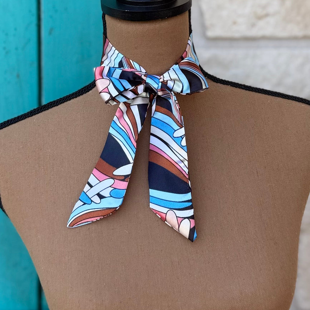 Retro Swirl Print Twilly Wildrag