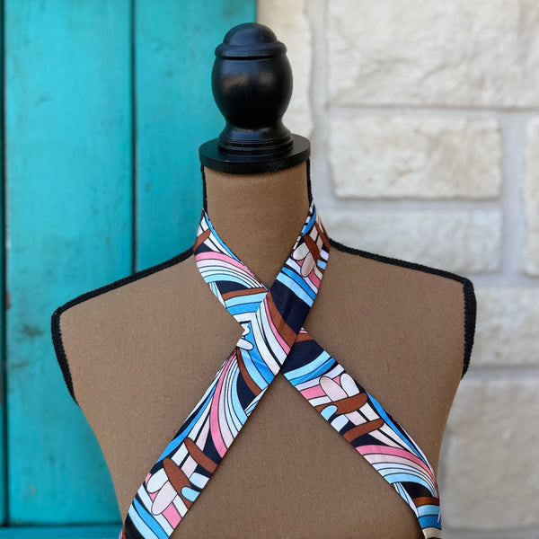 Retro Swirl Print Twilly Wildrag