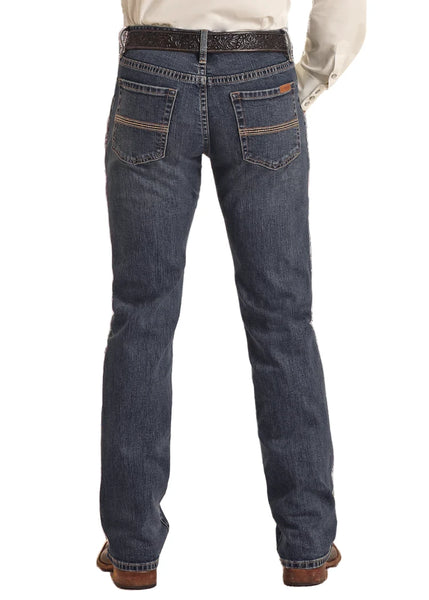 The Rock & Roll Slim Straight Leg Jean offers a clean, modern look with its slim fit through the seat and thigh and straight-leg cut. Made with comfortable stretch denim, it features a mid-rise waist, classic zip-fly styling, and subtly embroidered back pockets. The boot-friendly leg opening makes these jeans easy to pair with any favorite pair of boots. Come shop with us at BLAIR'S Western Wear located in Marble Falls Tx or shop with us online!
