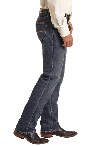 The Rock & Roll Slim Straight Leg Jean offers a clean, modern look with its slim fit through the seat and thigh and straight-leg cut. Made with comfortable stretch denim, it features a mid-rise waist, classic zip-fly styling, and subtly embroidered back pockets. The boot-friendly leg opening makes these jeans easy to pair with any favorite pair of boots. Come shop with us at BLAIR'S Western Wear located in Marble Falls Tx or shop with us online!
