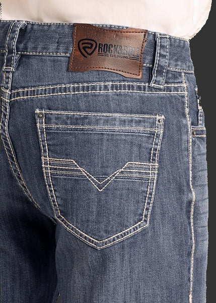 A comfortable mid-rise jean with a relaxed fit and straight leg, finished with classic Rock & Roll stitching for an easy everyday look. Rock and Roll Denim - MOS3473 -BLAIR'S Western Wear located in Marble Falls TX