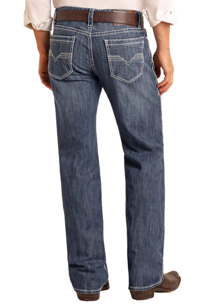A comfortable mid-rise jean with a relaxed fit and straight leg, finished with classic Rock & Roll stitching for an easy everyday look. Rock and Roll Denim - MOS3473 -BLAIR'S Western Wear located in Marble Falls TX