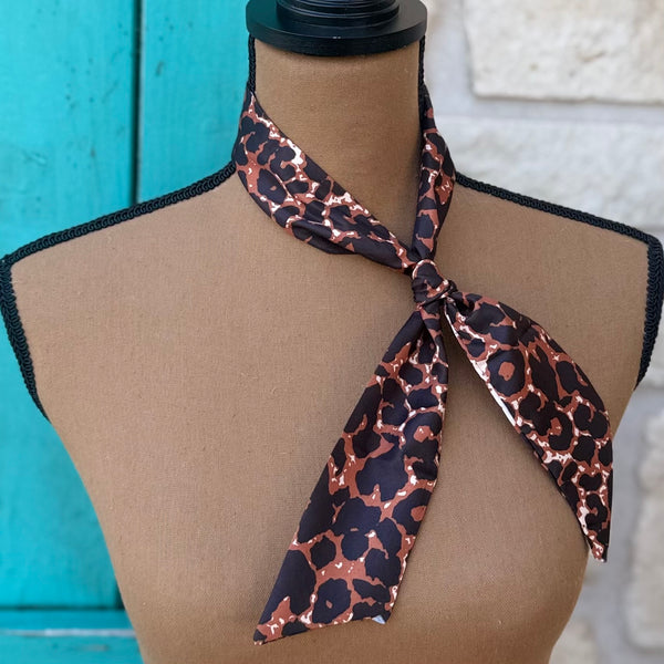 Rust Leopard Print Twilly Wild Rag