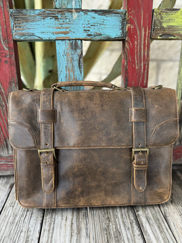 Brown Leather Scully Men's Messenger Bag - 60210; Blair's Western Wear Marble Falls, TX